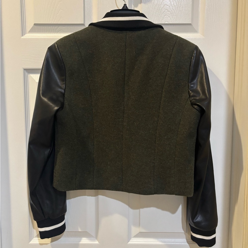 7 For All Mankind Mixed Media Bomber Jacket Size L​​ - Picture 5 of 14